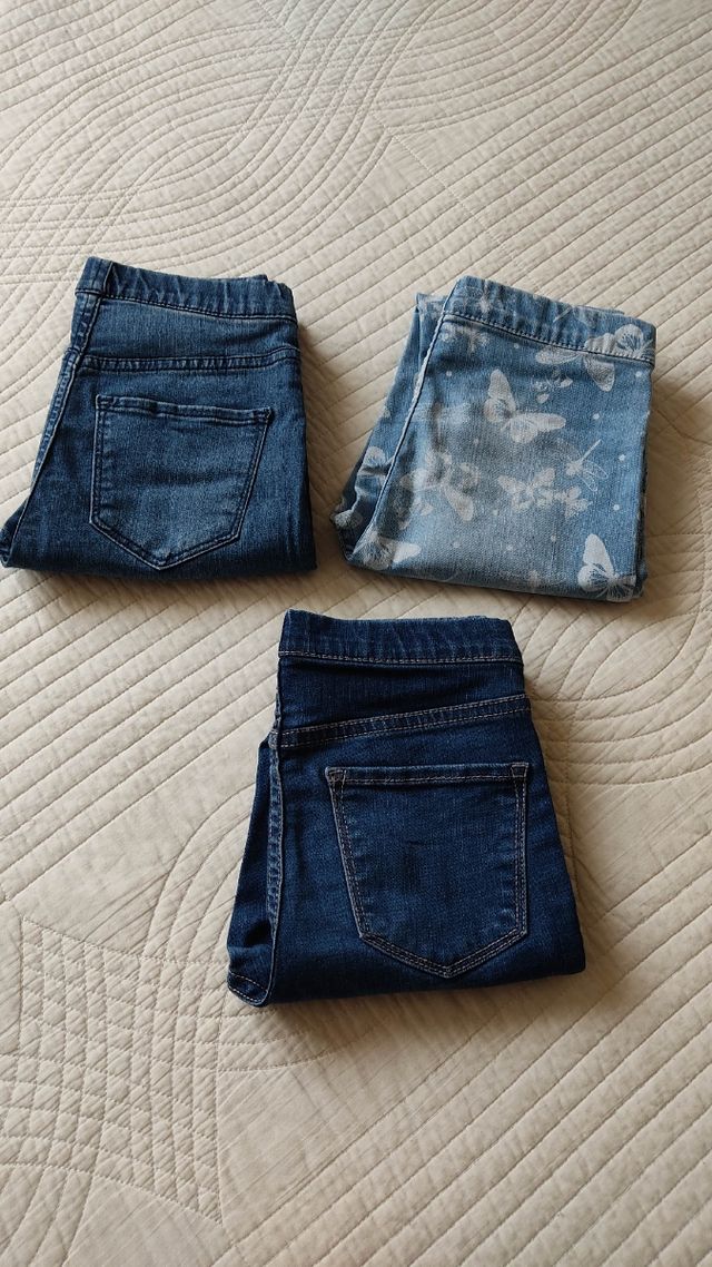3 Leggings vaqueros niña T 8-9