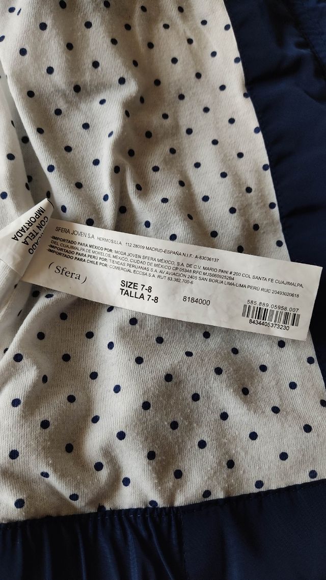 Chubasquero niña T 7-8