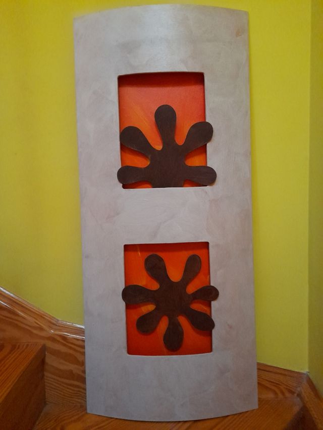 Cuadro decoración naranja y marrón