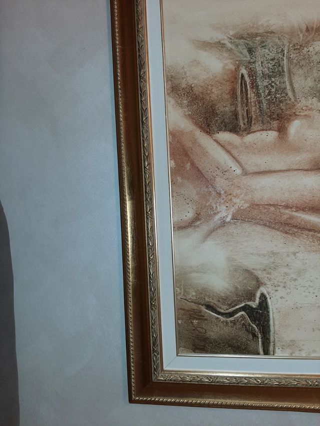 Quadro pittura ad olio su tela con cornice