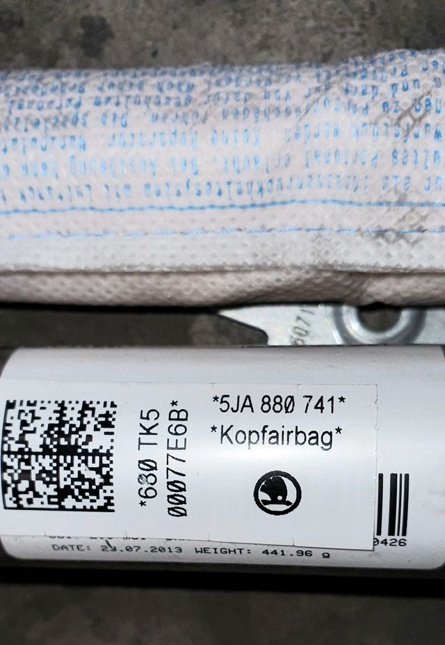 airbag cortina skoda rapid seat toledo 5JA880742
