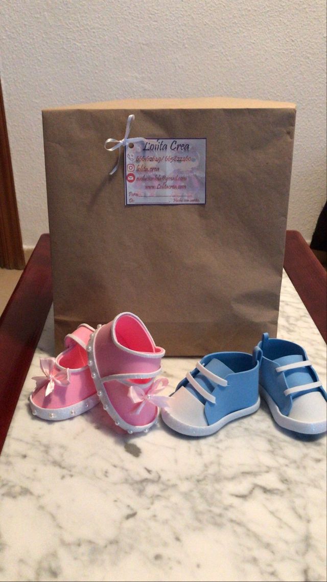 Zapatitos para baby shower recuerdos