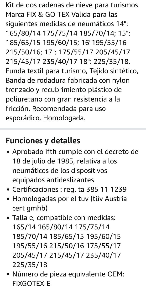 Fodere per catene da neve tessili