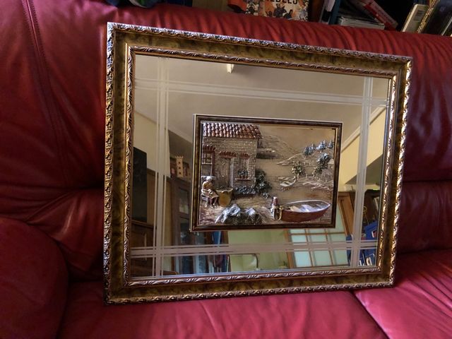 Cuadro cristal y plata biselado 100 euros