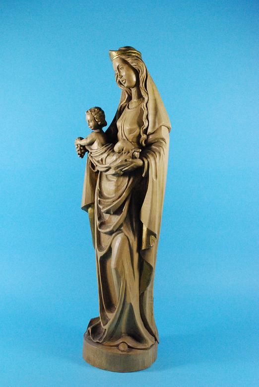 65 cm!!! IMAGEN VIRGEN GÓTICA MADERA/