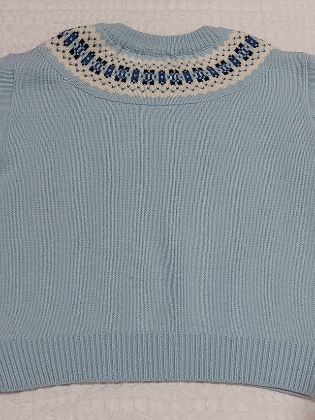 Jersey celeste greca. Talla 36 meses
