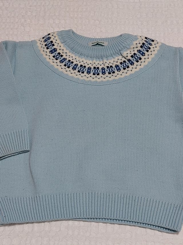 Jersey celeste greca. Talla 36 meses