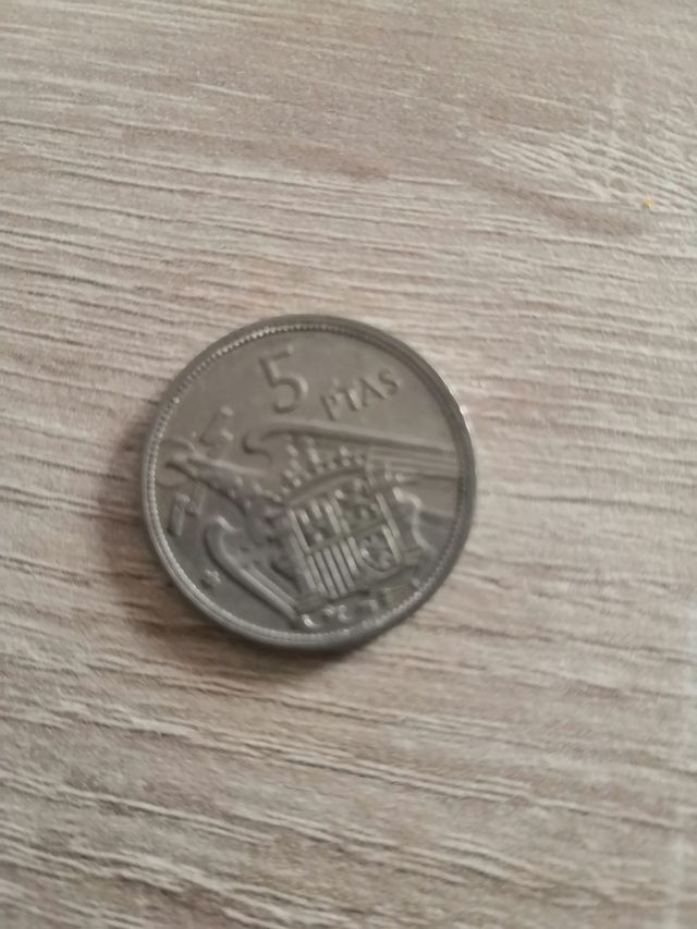 moneda de 5 pesetas 1957