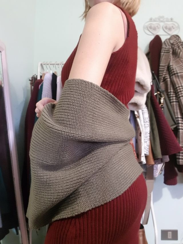 maglione a incrocio verde kaki