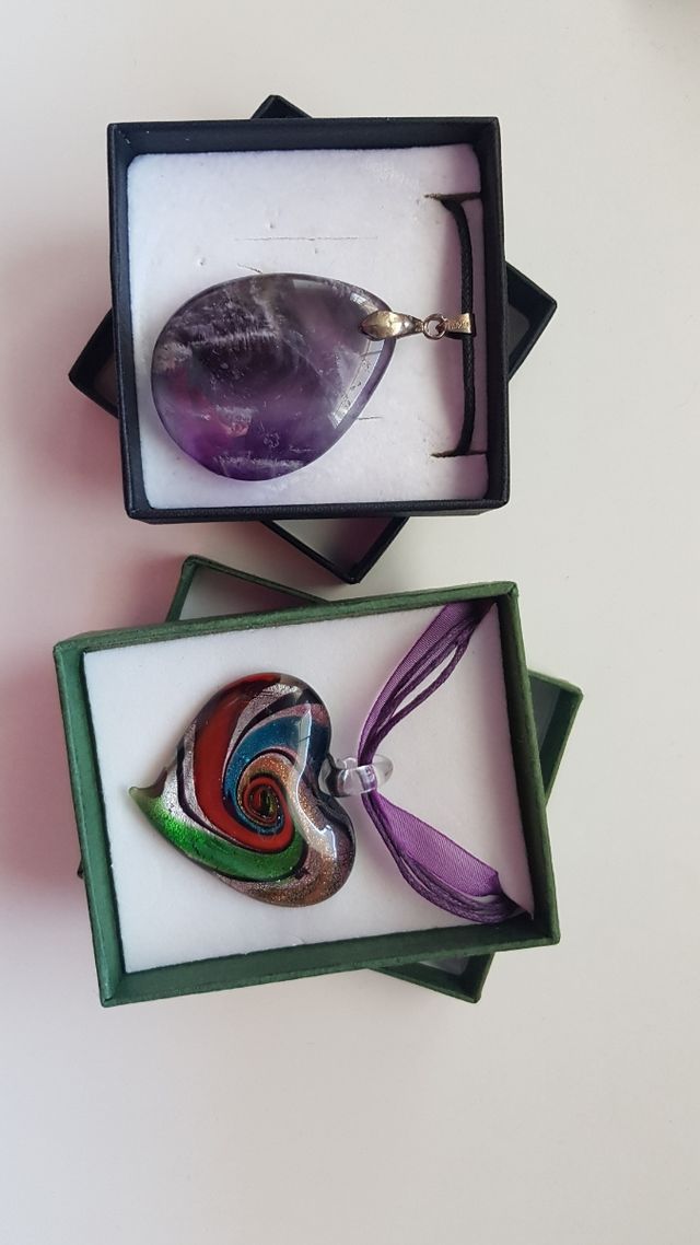 Colgantes Amatista y cristal de Murano