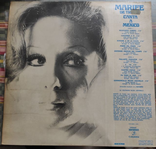vinilo Marifé canta a México