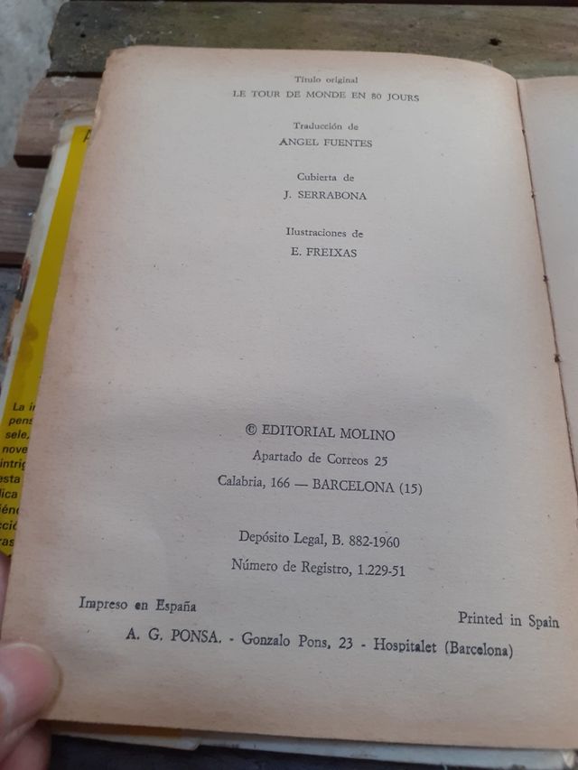  libro la vuelta al mundo en 80 dias de 1960