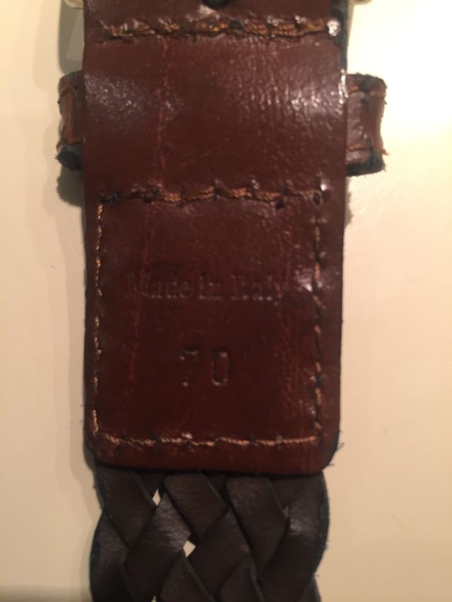 Cinturón piel marrón trenzado 70