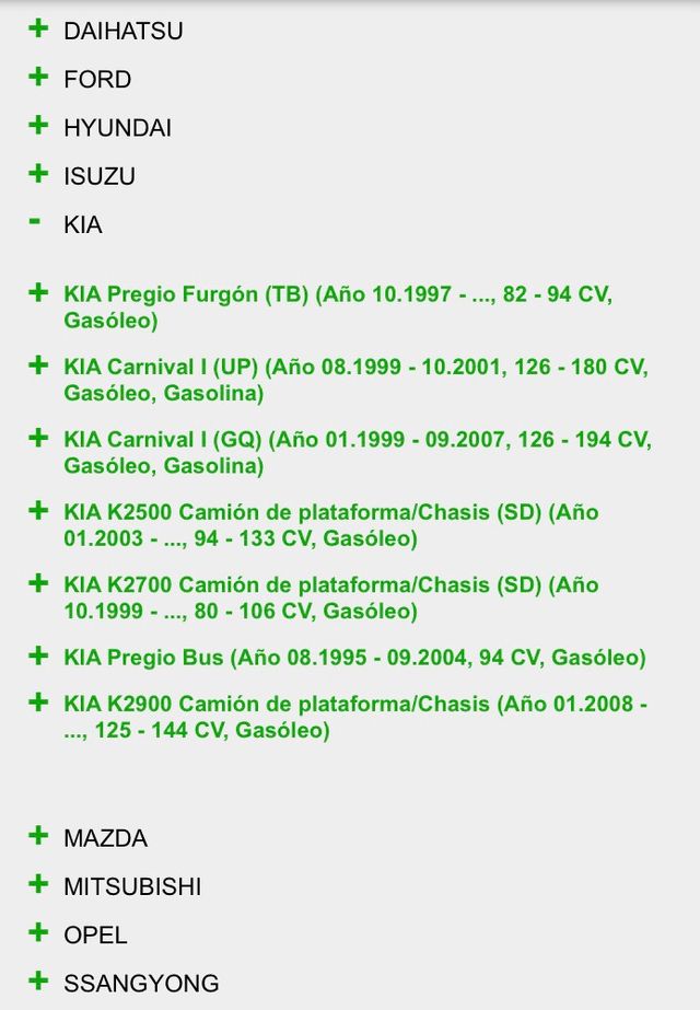 Filtro combustible nuevo kia carnival