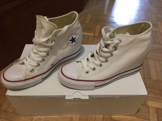 converse cuña blancas