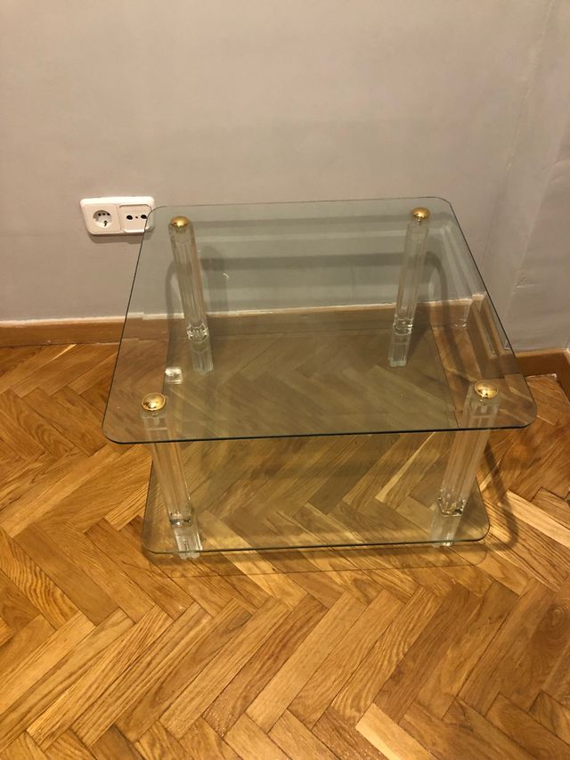 Mesa de cristal cuadrada, para decorar, para tv
