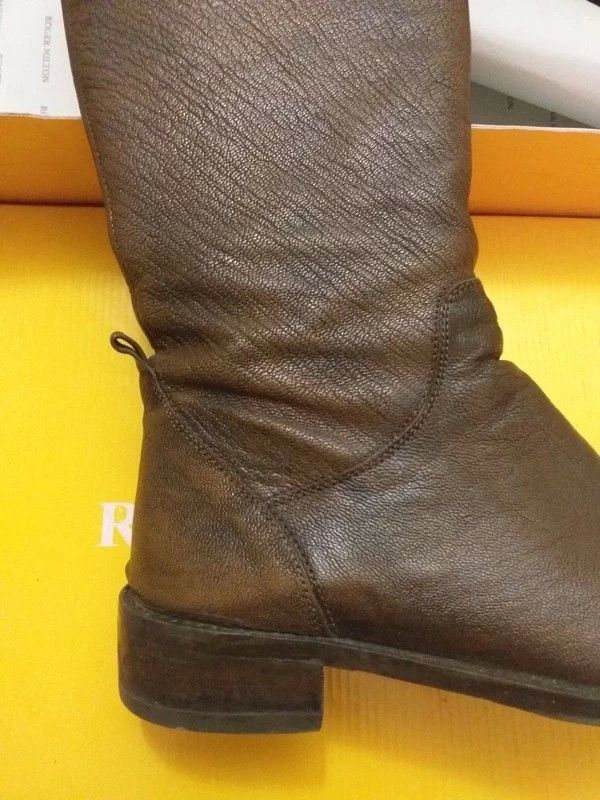 Botas altas 37 piel marrón desgastado