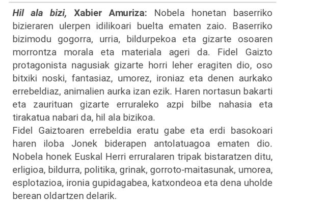 HIL ALA BIZI, de Xabier Amuriza