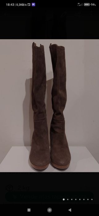 BOTA PIEL BERSHKA de segunda mano por 24 EUR en Valencia en WALLAPOP