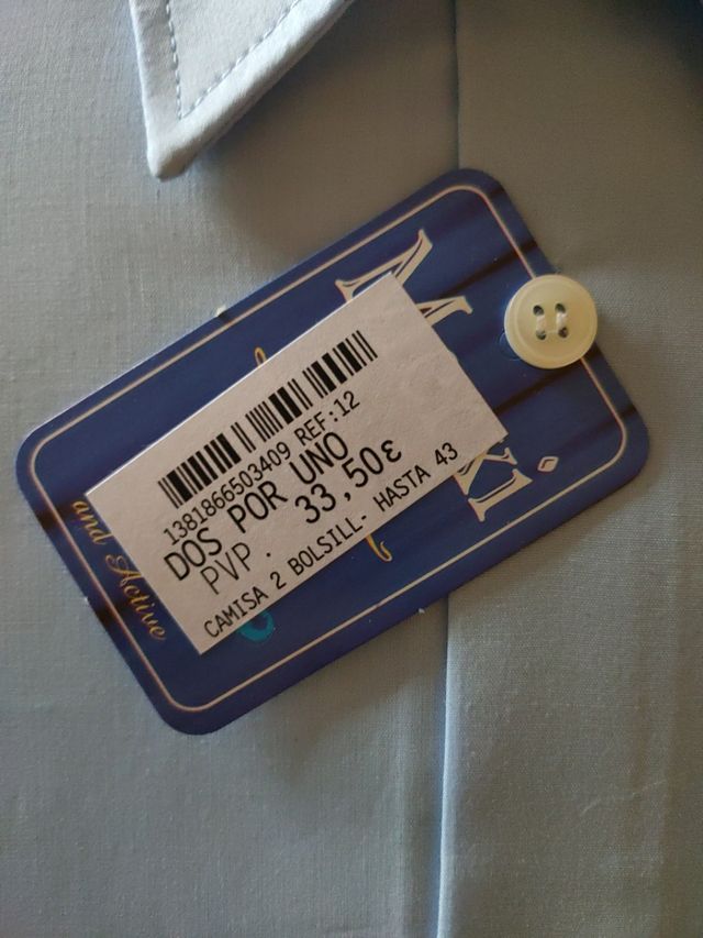 Camisa azul manga corta