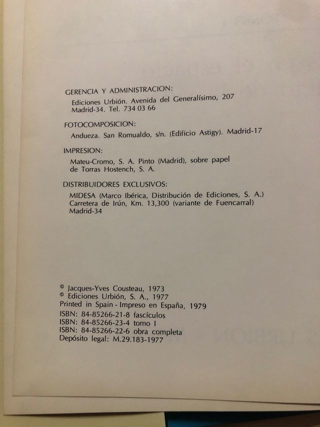 Mundo Submarino, enciclopèdia Cousteau
