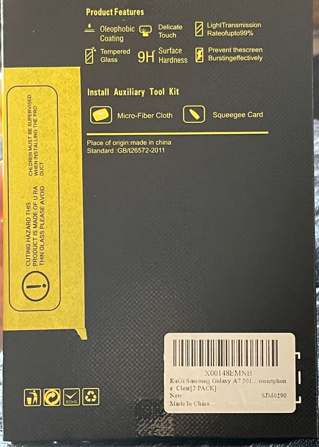 Cristal templado Samsung Galaxy A7 (x2), nuevo