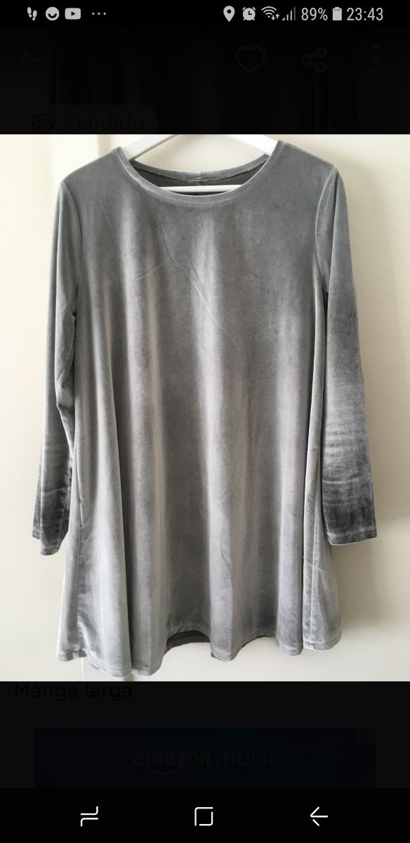 VESTIDO GRIS TERCIOPELO DEGRADADO