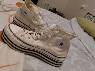 converse blancas plataforma 35