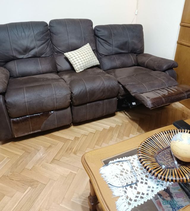 Sofa 3 plazas asientos reclinable