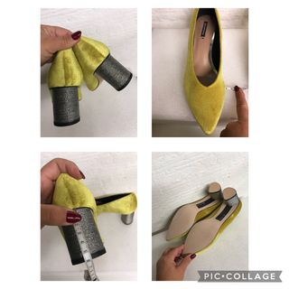 ZAPATOS SALÓN MANZANA/GRIS STRADIVARIUS T.38