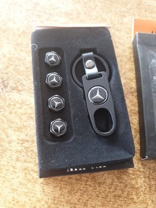 llavero Mercedes llave + 4 Tapones rueda Mercedes