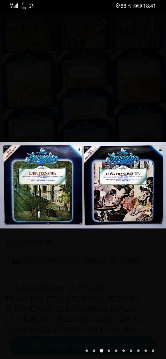 Colección Historia de la Zarzuela  10 VINILOS