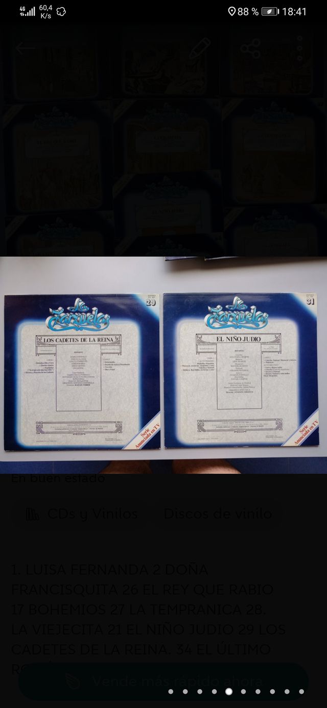 Colección Historia de la Zarzuela  10 VINILOS