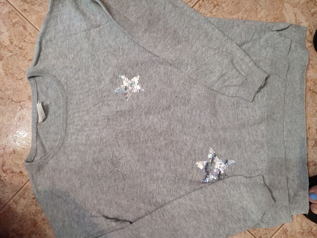 jersey niña gris. talla 10-12