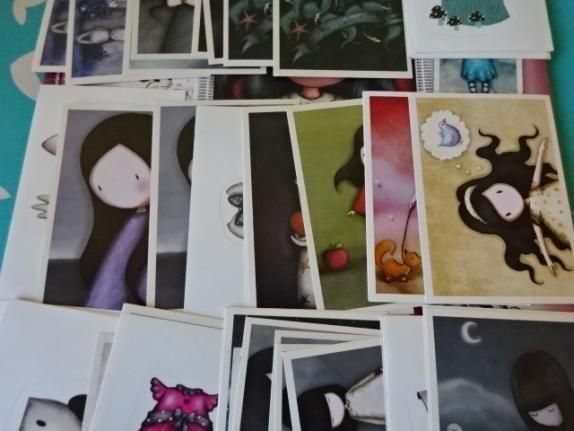 Cromos Gorjuss Albúm Granate y postales del azul