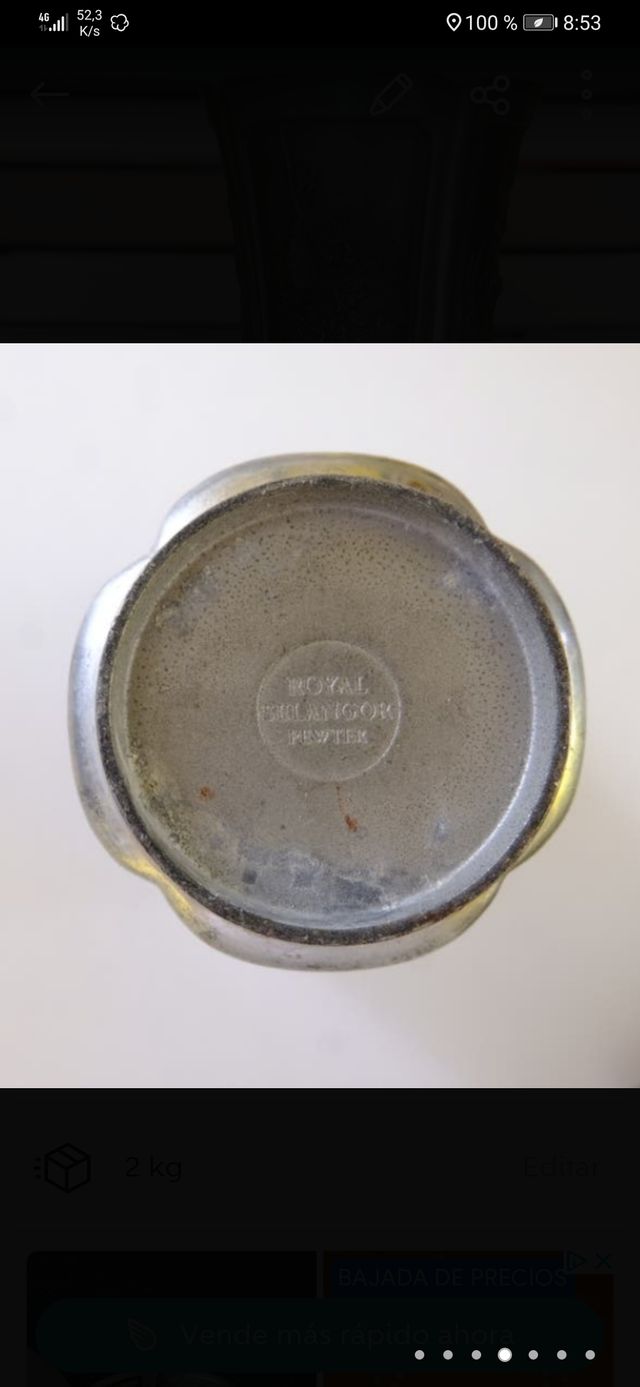 VASO METÁL ROYAL SELANGOR PEWTER ESCENAS FLORALES