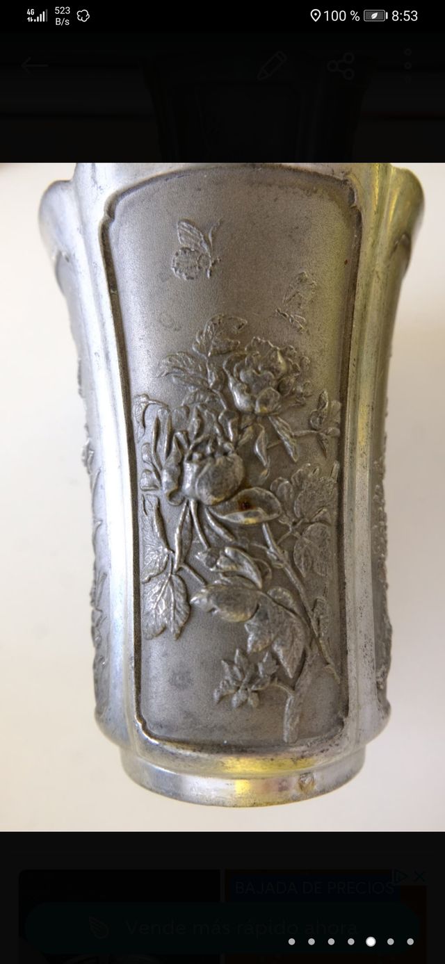 VASO METÁL ROYAL SELANGOR PEWTER ESCENAS FLORALES