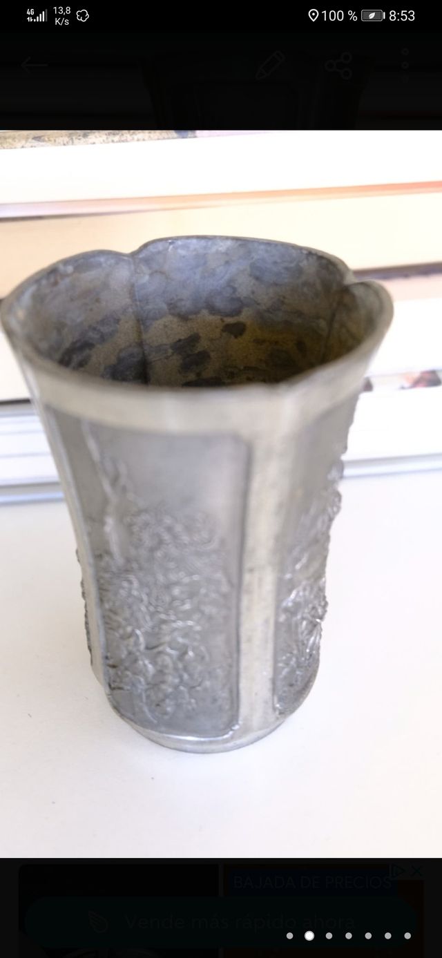 VASO METÁL ROYAL SELANGOR PEWTER ESCENAS FLORALES