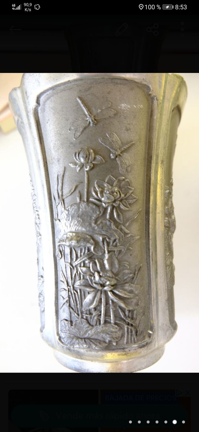 VASO METÁL ROYAL SELANGOR PEWTER ESCENAS FLORALES