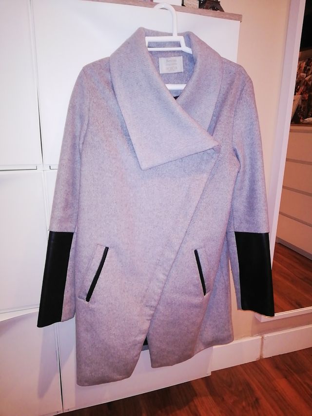 Abrigo paño y polipiel