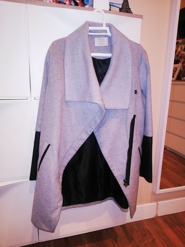 Abrigo paño y polipiel