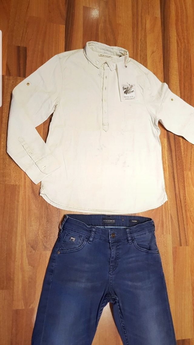 SCOTCH SHRUNK Conjunto niño 10a Camisa + pantalón 
