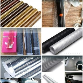 Rollo vinilo GRIS/PLATA/MADERA/NEGRO BRILLO FIBRA 