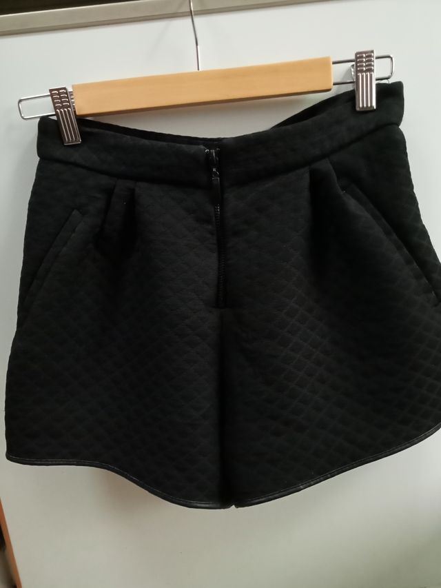 Short negro textura Zara tXS