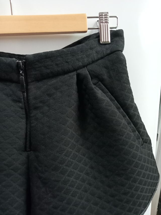 Short negro textura Zara tXS