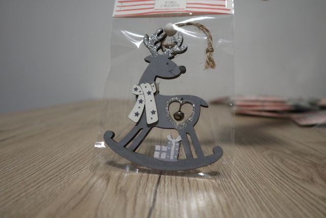 Addobbo Natale renna in legno