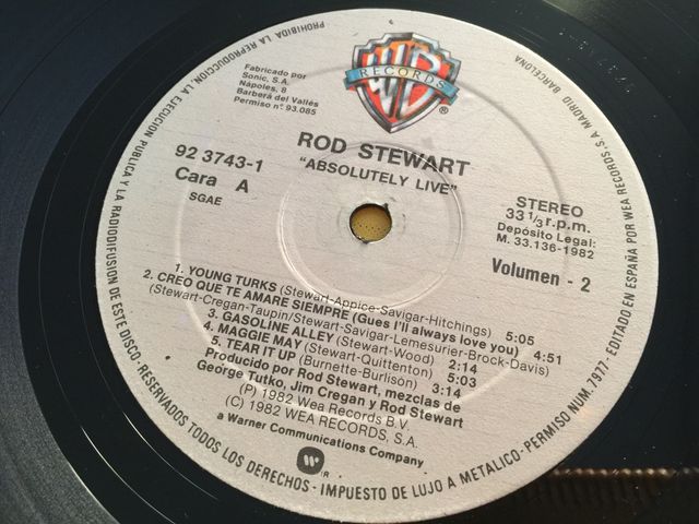 Rod Stewart Doble LP Absolutely Live - Warner 1982