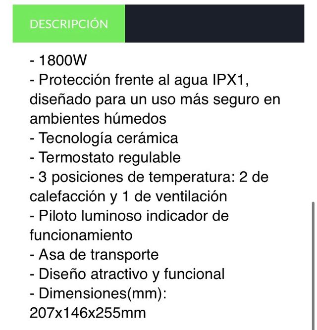Calefactor Di4 Calore Ceramic 83104318 1800w Ipx1