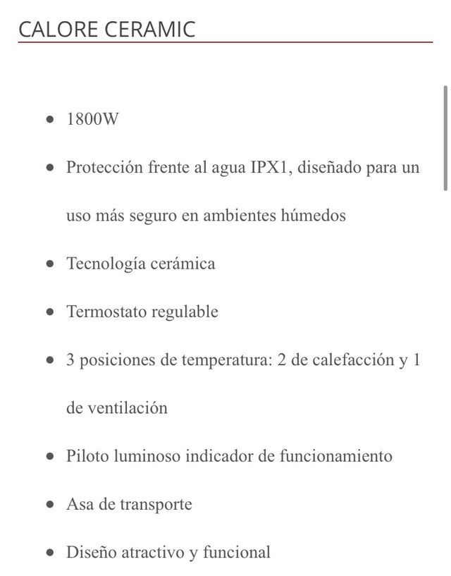 Calefactor Di4 Calore Ceramic 83104318 1800w Ipx1