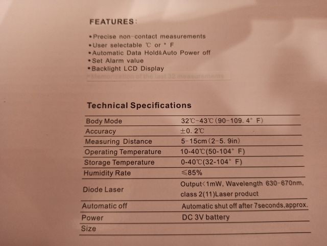 Termometro IR Cawono D-380